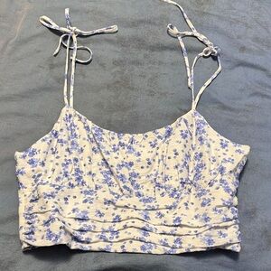 Forever 21 Blue Floral Crop Top